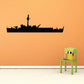 Simple navy battleship decal silhouette, side view