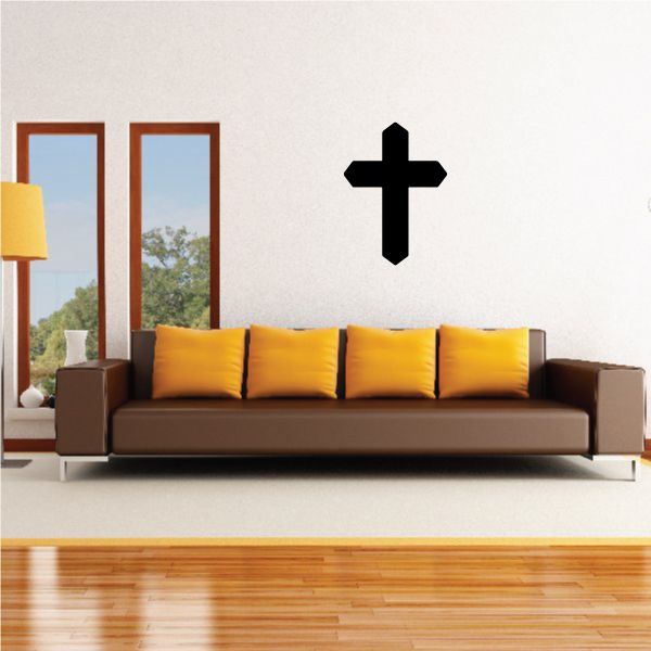 Image of Simple Pointed Cross Decal