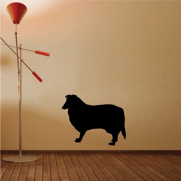 Black Rough Collie silhouette decal