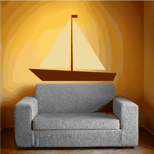 Image of Simple Sailboat Printed Decal