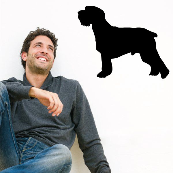 Simple Schnauzer vinyl decal with a black dog silhouette