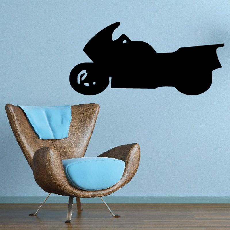 Black sport touring bike decal silhouette in side profile