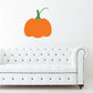 Orange pumpkin stem printed die-cut decal with green leaves