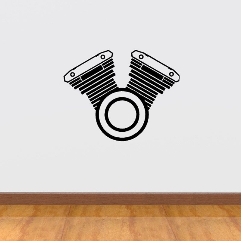 Image of Simple V-Twin Motorcycle Decal