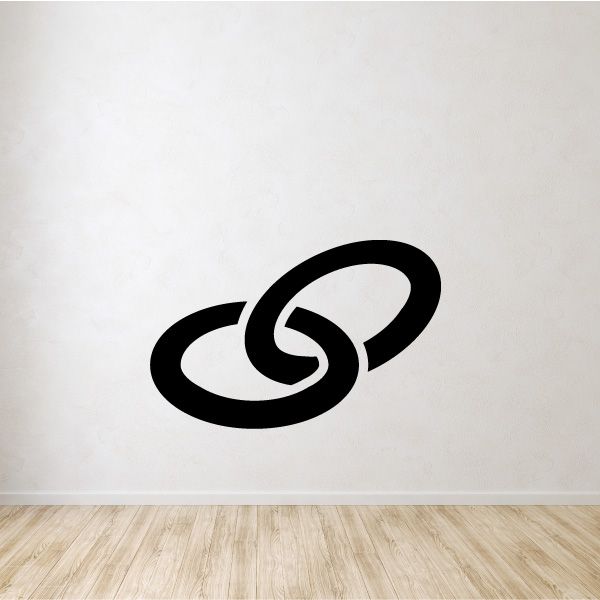 Wedding rings decal with black interlocking ring design