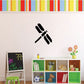 Simplified dragonfly wall decal, black