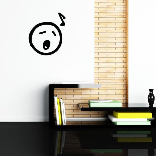 Image of Singing Emoticondoodle Wall Decal - Vinyl Decal - Car Decal - Id011