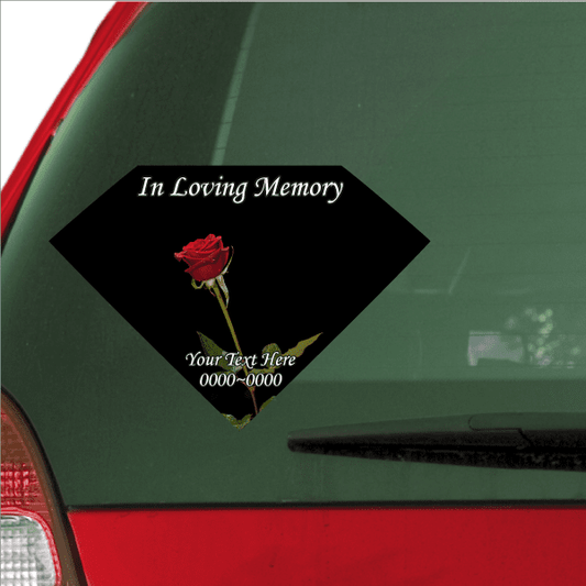 Image of Single Rose In Loving Memory Custom Sticker