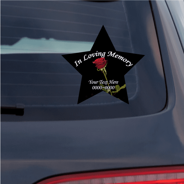 Image of Single Rose In Loving Memory Custom Sticker