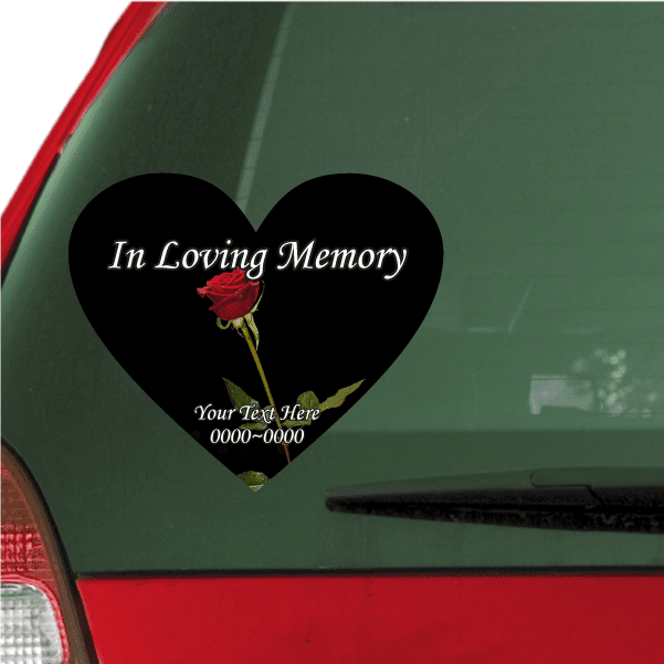 Image of Single Rose In Loving Memory Custom Sticker