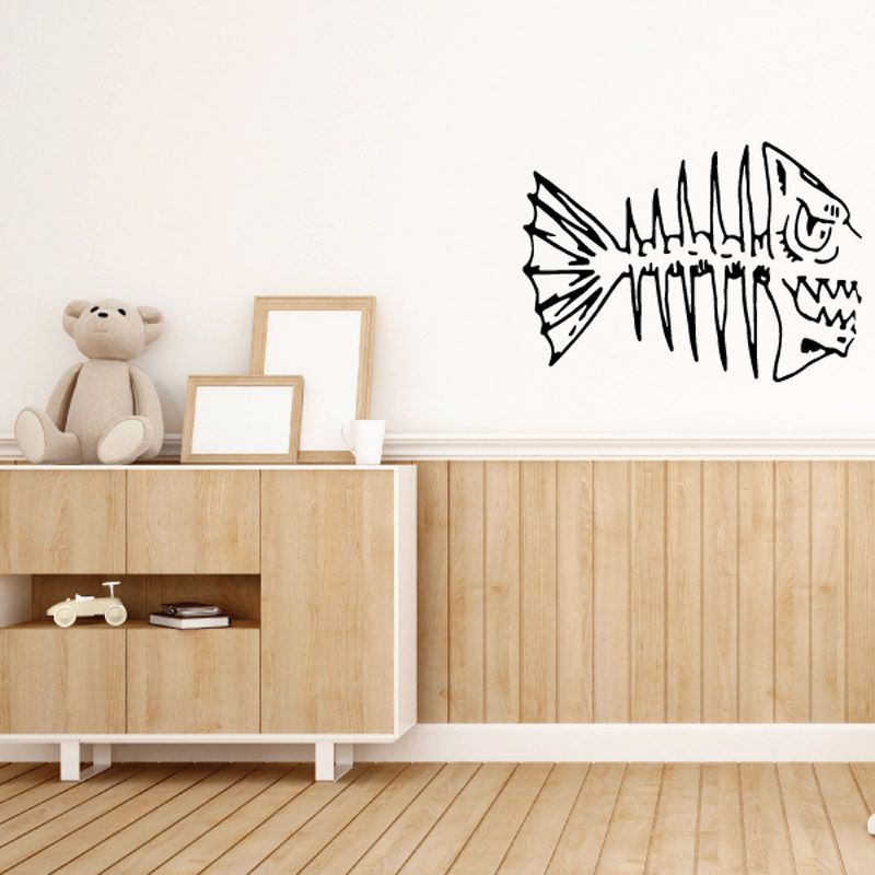 Image of Sinister Fish Skeleton Decal