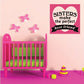 Pink wall decal with “Sisters make the perfect best friend” text and heart/star shapes
