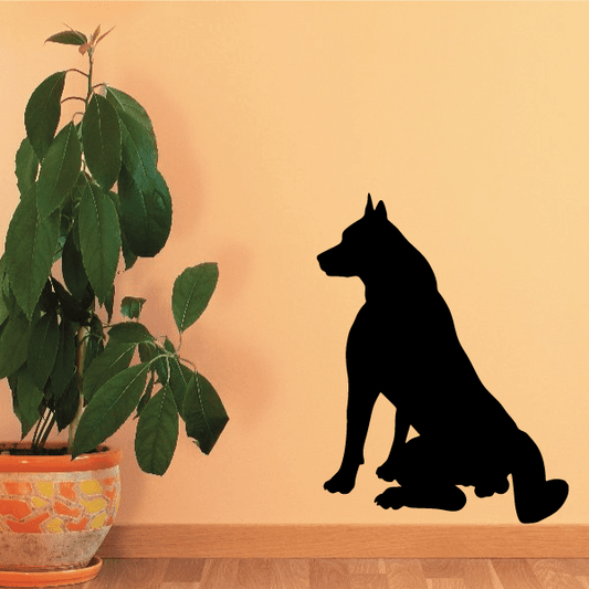 Image of Sitting and Watching Wolf Decal