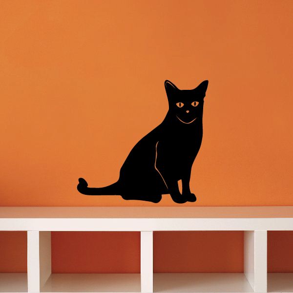 Image of Sitting Cat Looking Decal