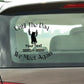 Winged cat memorial car decal with 'We Meet Again' text