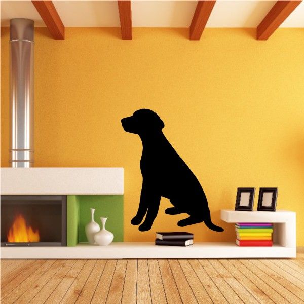 Sitting dalmatian wall decal, black dog silhouette