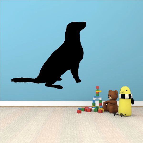 Black sitting dog decal