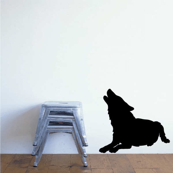 Image of Sitting Down Wolf Howling Decals