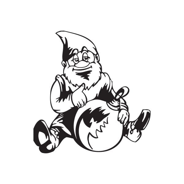 Image of Sitting Elf with Ball Ornament Decal