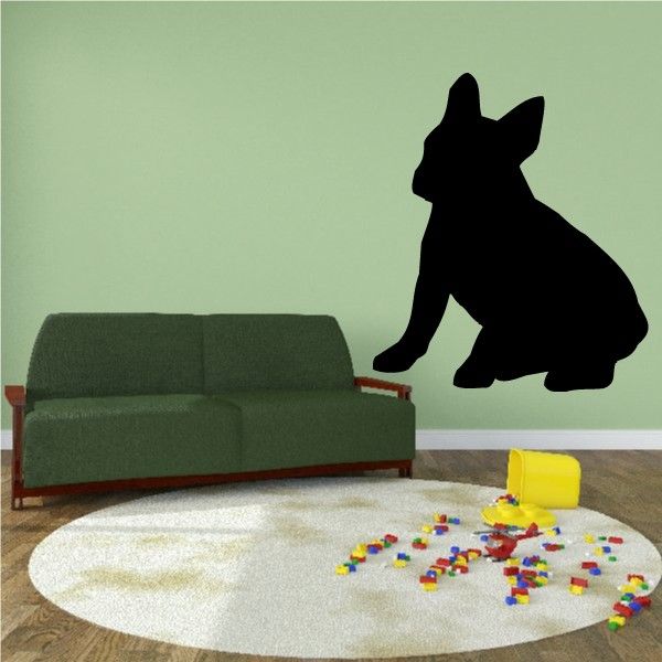 Black sitting French Bulldog wall decal silhouette