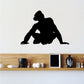 Sitting gorilla wall decal, black silhouette