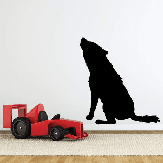 Image of Sitting Howling Wolf Decal