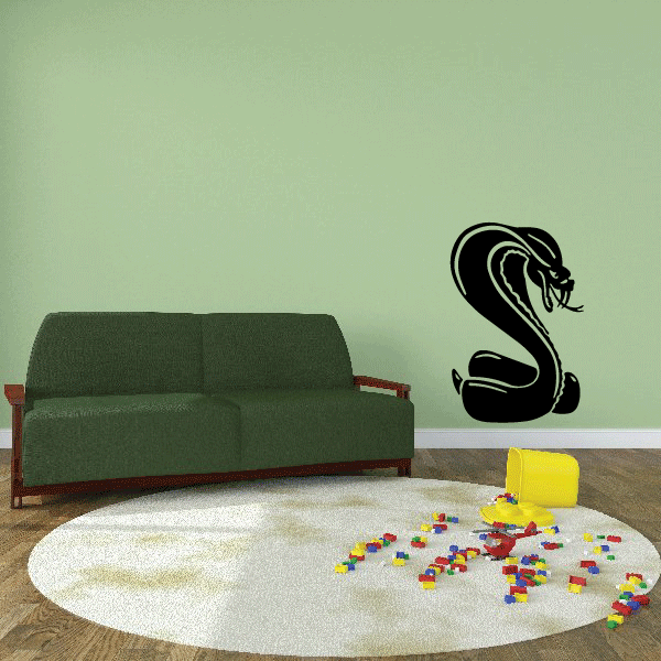 Image of Sitting King Cobra Snake Decal