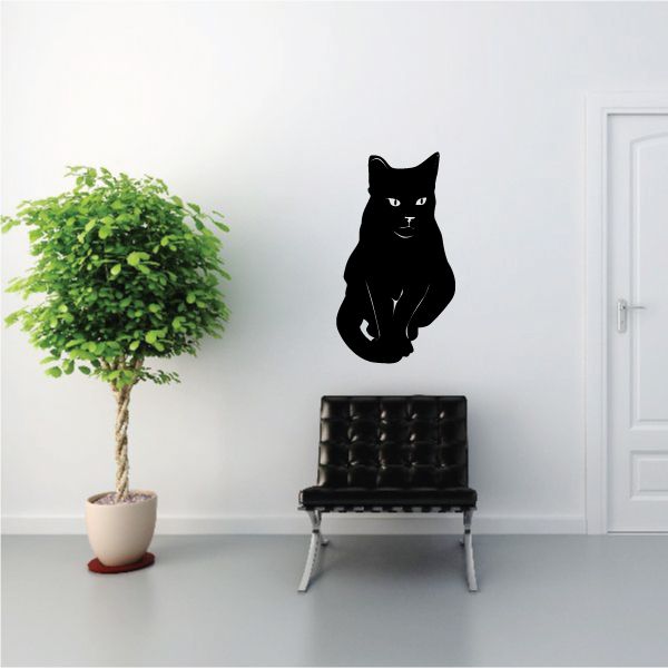 Image of Sitting Pretty Cat Decal