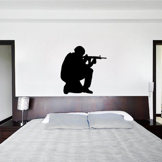 Image of Sitting Soldier Aiming Decal