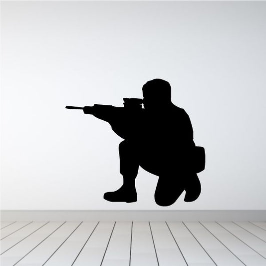 Image of Sitting Soldier Shooting Decal