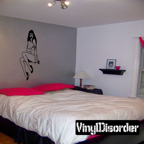 Image of Sitting Up Nude Woman in Heels Decal