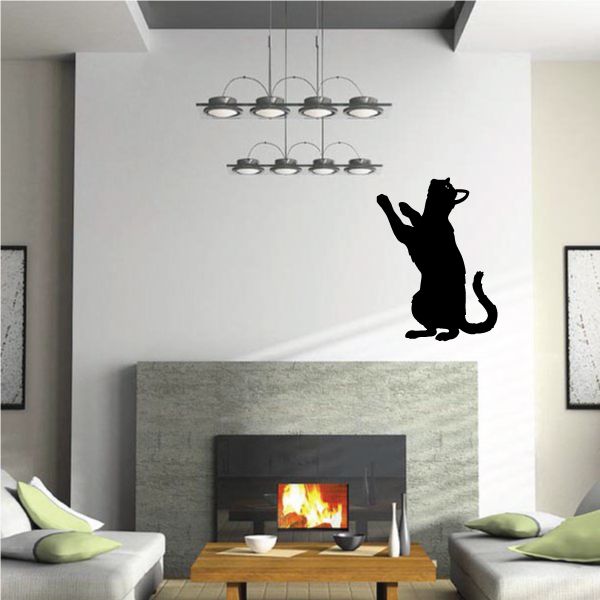 Image of Sitting Up Playful Cat Decal