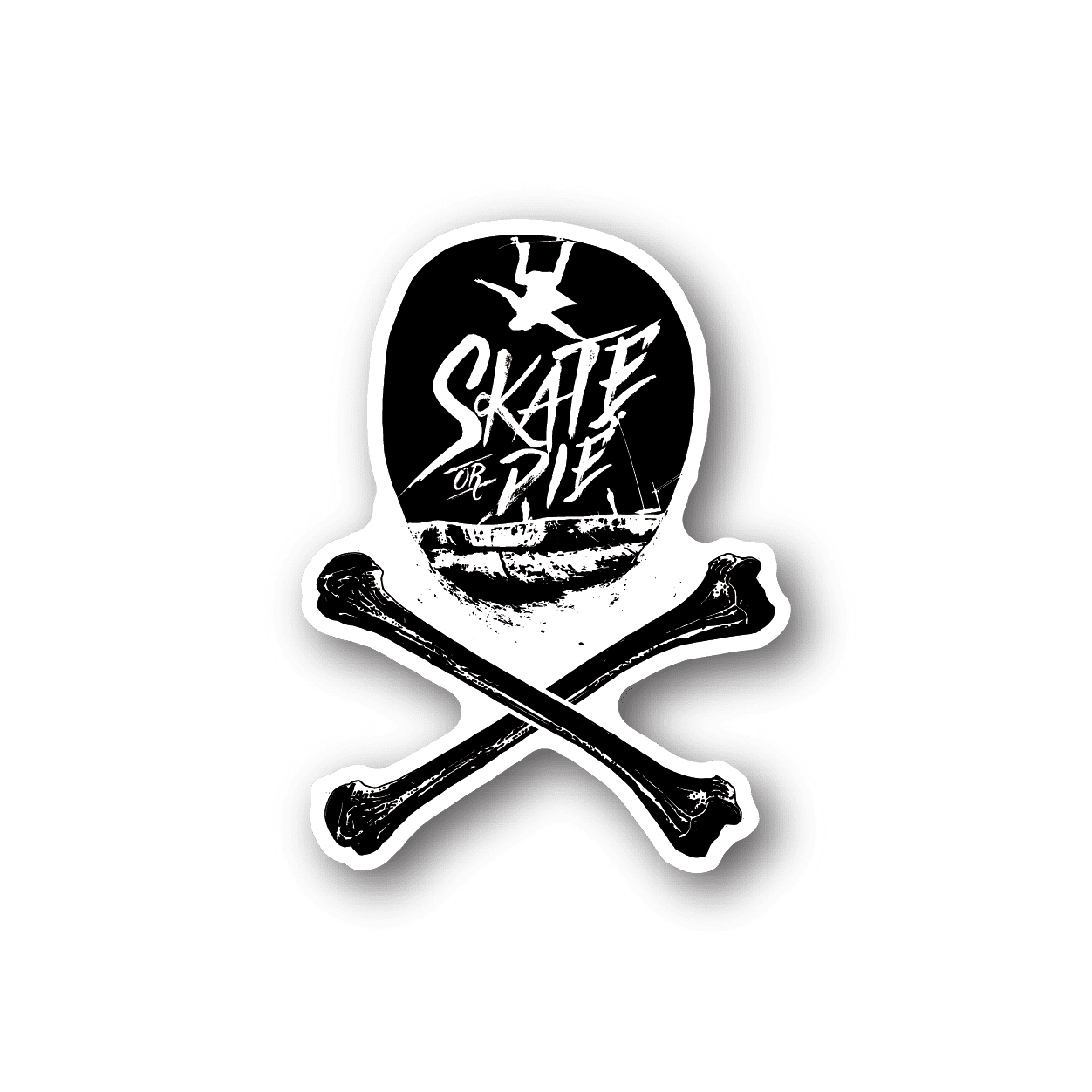 Image of Skate or Die Crossbones Sticker