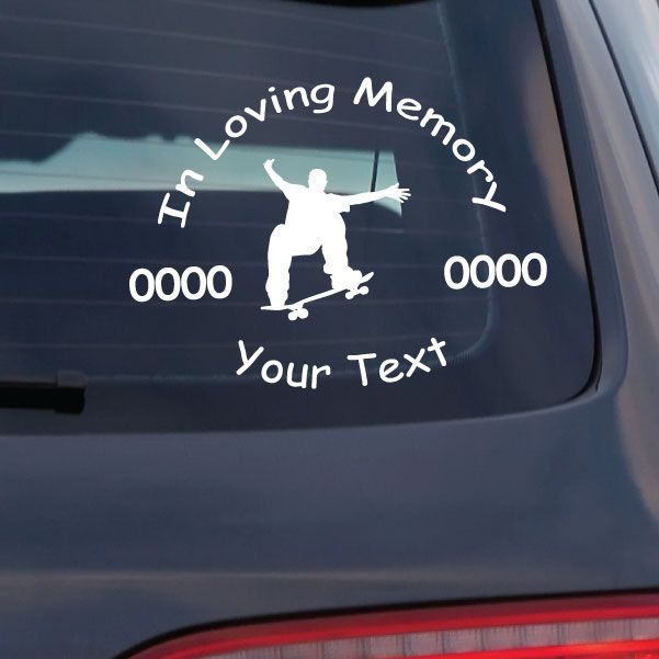 Image of Skateboarding Custom In Loving Memory Decal