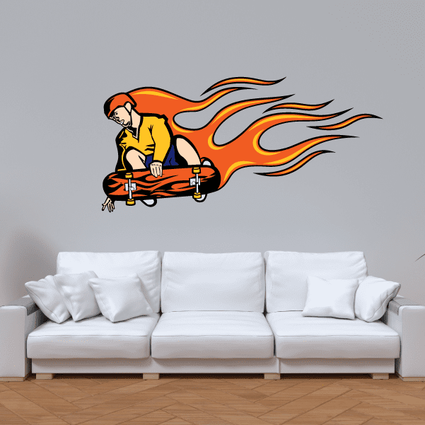 Image of Skateboarding Wall Decal - Vinyl Sticker - Car Sticker - Die Cut Sticker - CDSCOLOR037