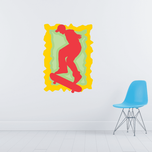 Image of Skateboarding Wall Decal - Vinyl Sticker - Car Sticker - Die Cut Sticker - CDSCOLOR039