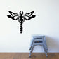 Skeletal dragonfly decal, black skeletal insect with spread wings
