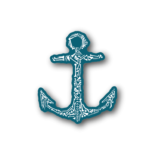 Image of Skeleton Bones Anchor Sticker