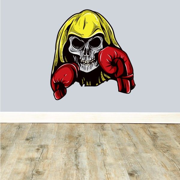 Image of Skeleton Boxer Wall Decal - Vinyl Car Sticker - Uscolor003