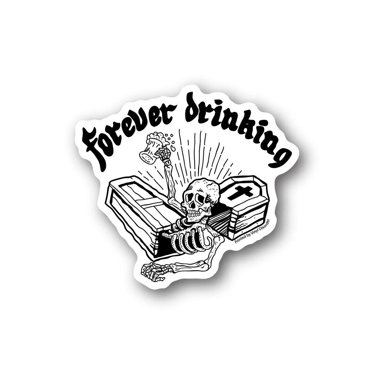 Image of Skeleton Forever Drinking Sticker