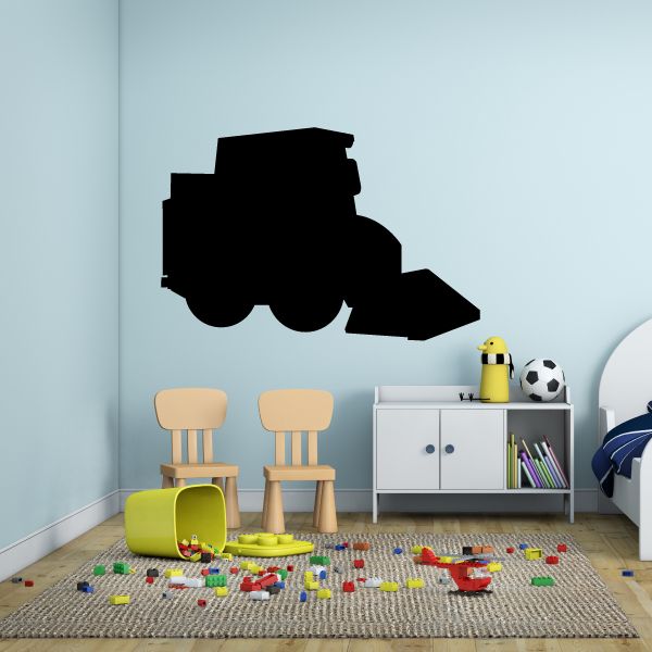 Black skid steer loader silhouette decal