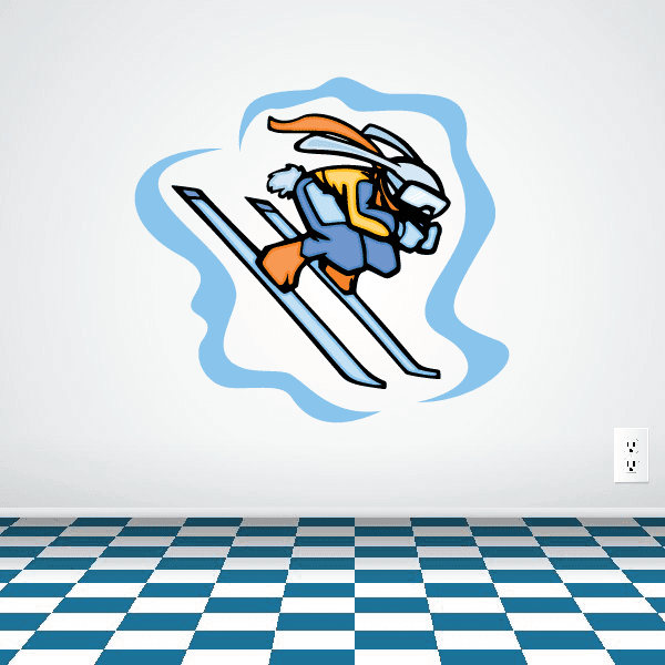 Image of Skiing Wall Decal - Vinyl Sticker - Car Sticker - Die Cut Sticker - CDSCOLOR003