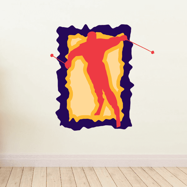 Image of Skiing Wall Decal - Vinyl Sticker - Car Sticker - Die Cut Sticker - CDSCOLOR023