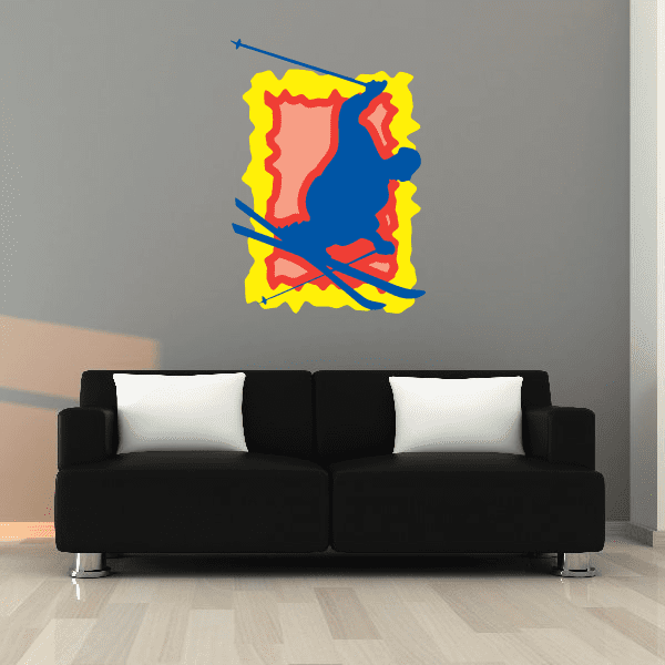 Image of Skiing Wall Decal - Vinyl Sticker - Car Sticker - Die Cut Sticker - CDSCOLOR027