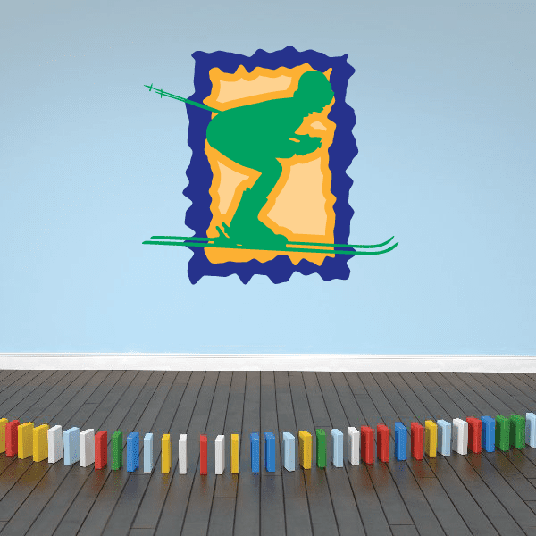 Image of Skiing Wall Decal - Vinyl Sticker - Car Sticker - Die Cut Sticker - CDSCOLOR028