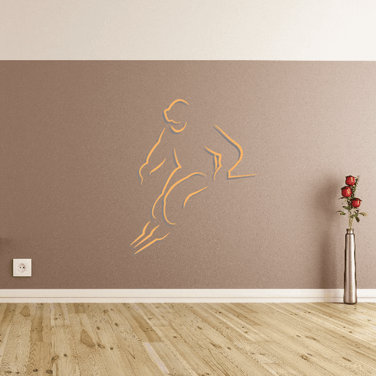 Skiing skier wall decal vinyl sticker with orange outline