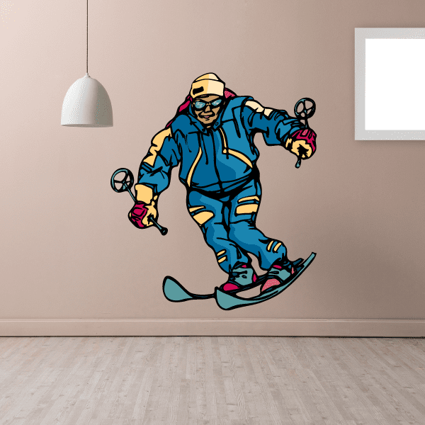 Image of Skiing Wall Decal - Vinyl Sticker - Car Sticker - Die Cut Sticker - CDSCOLOR105