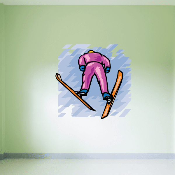 Image of Skiing Wall Decal - Vinyl Sticker - Car Sticker - Die Cut Sticker - SMcolor008