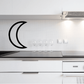 Crescent moon wall decal, black vinyl