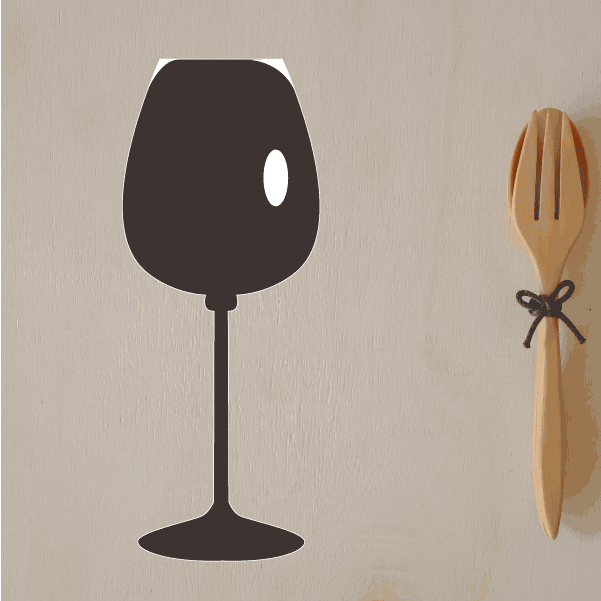 Wine glass decal silhouette, dark color